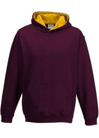 Embroidered Kids Two Tone Hoodie Awdis JH03J