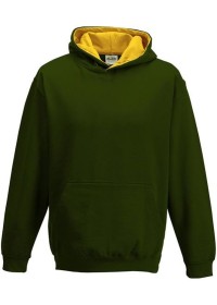 Embroidered Kids Two Tone Hoodie Awdis JH03J