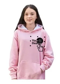 Embroidered Kids Two Tone Hoodie Awdis JH03J