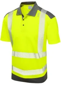 Yellow Hi Vis Polo Shirt Coolviz Leo P14-Y/GY
