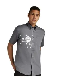Embroidered Short Sleeve Oxford Shirt Kustom Kit KK109