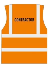 Contractor printed hi vis vest orange