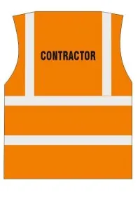 Contractor printed hi vis vest orange