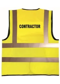 Contractor printed hi vis vest yellow