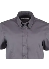 Embroidered Ladies Short Sleeve Oxford Shirt Kustom Kit KK701
