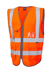 Orange Pull Apart Railway Executive Hi Vis Vest Leo W22