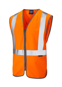 Orange Pull Apart Railway Hi Vis Vest With Zip Leo W15