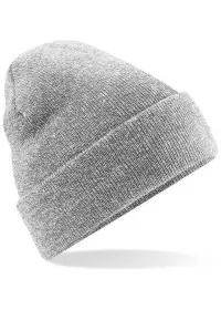 Embroidered Knitted Beanie Hat Beechfield BC045 Heather