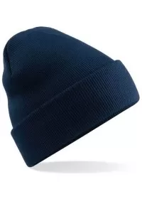 Embroidered Knitted Beanie Hat Beechfield BC045 French Navy
