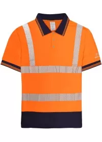 Hi Vis Polo shirt with blue trim