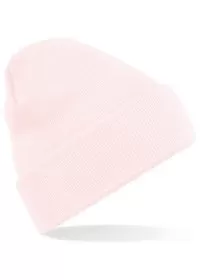 Embroidered Knitted Beanie Hat Beechfield BC045 Pastel Pink