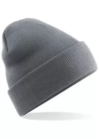 Embroidered Knitted Beanie Hat Beechfield BC045 Graphite Grey