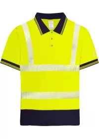 Hi Vis Polo shirt with blue trim
