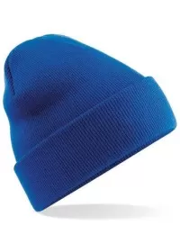 Embroidered Knitted Beanie Hat Beechfield BC045 Bright Blue