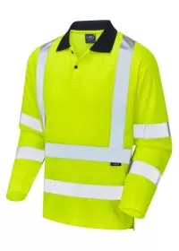 Hi Vis Long Sleeved Polo Shirt LEO EcoViz P05