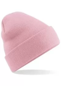 Embroidered Knitted Beanie Hat Beechfield BC045 Dusty Pink