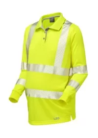 Ladies Hi Vis Long Sleeve Maternity Poloshirt Orange PM08 Ecoviz