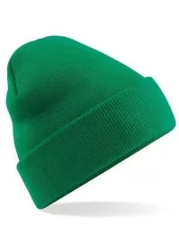 Embroidered Knitted Beanie Hat Beechfield BC045 Kelly Green