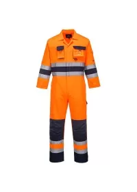 Portwest Hi-Vis Coverall Orange/Navy - TX55 FRONT