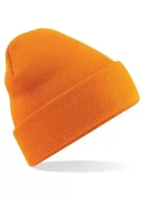 Embroidered Knitted Beanie Hat Beechfield BC045 Orange