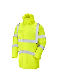 Leo Superior Hi Vis Yellow Coat Class 3