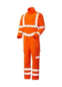 Orange Railway Hi Vis Coverall Class 3 - Leo CV01 FRONT