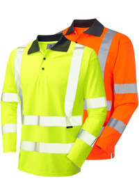 Hi Vis Long Sleeve Polo Shirt Coolviz LEO P06