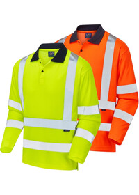 Hi Vis Long Sleeved Polo Shirt LEO EcoViz P05