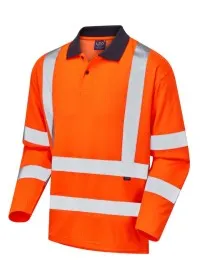 Hi Vis Long Sleeved Polo Shirt LEO EcoViz P05