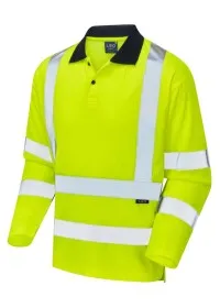 Hi Vis Long Sleeved Polo Shirt LEO EcoViz P05