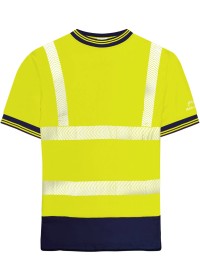 Hi Vis Tee shirt with blue trim