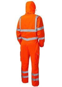 Hi Vis Waterproof Coverall With Hood Leo CV02 EcoViz