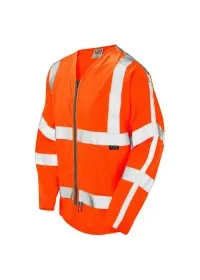 Leo LFS Anti-Static Sleeved Zip Hi Vis Vest Class 3 - S25 orange