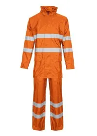 Hi Vis 2 Piece Rain Suit trousers and jacket
