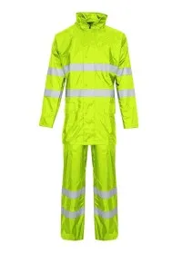 Hi Vis 2 Piece Rain Suit trousers and jacket