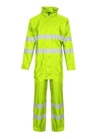 Hi Vis 2 Piece Rain Suit trousers and jacket
