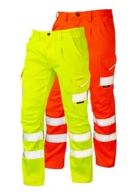 Stretch Cargo Trousers with Hivis Stripes Leo CT04