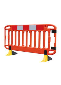 Frontier® 2m Traffic Barrier with Yellow Anti-Trip Feet - Orange
