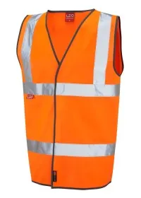 Orange Flame retardant hi vis vest Leo W06