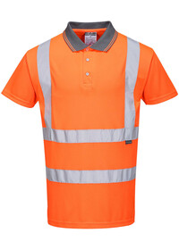 Custom Printed Orange Hi Vis Polo Shirt Front