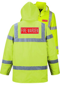 Pre Printed Fire Warden Coat Yellow