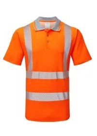 PULSAR Life Men's Sustainable Hi Vis Poloshirt Orange LFE924