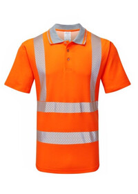 PULSAR Life Men's Sustainable Hi Vis Poloshirt Orange LFE924
