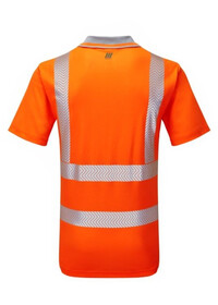 PULSAR Life Men's Sustainable Hi Vis Poloshirt Orange LFE924 Rear