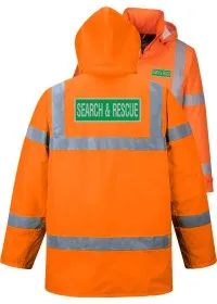 Search & Rescue Pre Printed Coat Orange