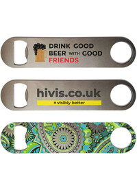 Custom Printed Stainless Steel bottle opener - bar blade