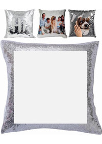 Silver Personalised Sequin Cushion Cover