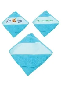Custom printed baby boys hooded towel