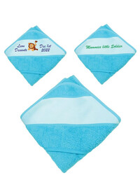 Custom printed baby boys hooded towel
