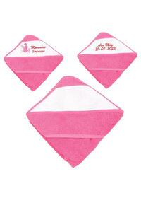 Custom printed baby girls hooded towel
